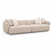 Pemberly Row Upholstered Contemporary Accent Cream Boucle 4-Seater Sofa