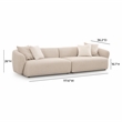 Pemberly Row Upholstered Contemporary Accent Cream Boucle 4-Seater Sofa