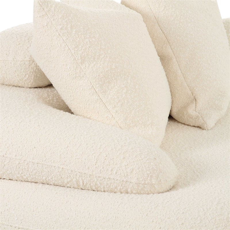 Pemberly Row Contemporary Cream Boucle Modular Curved Sectional