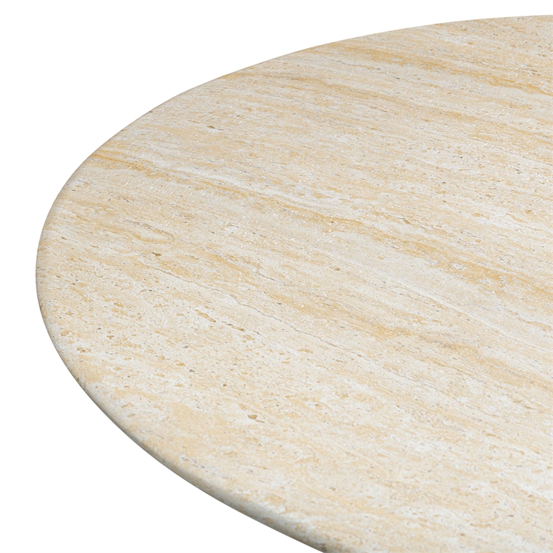 Pemberly Row Contemporary Travertine Pattern Indoor/Outdoor Dining Table