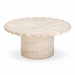 Pemberley Row Concrete Washed Travertine Coffee Table Round Outdoor Safe 36