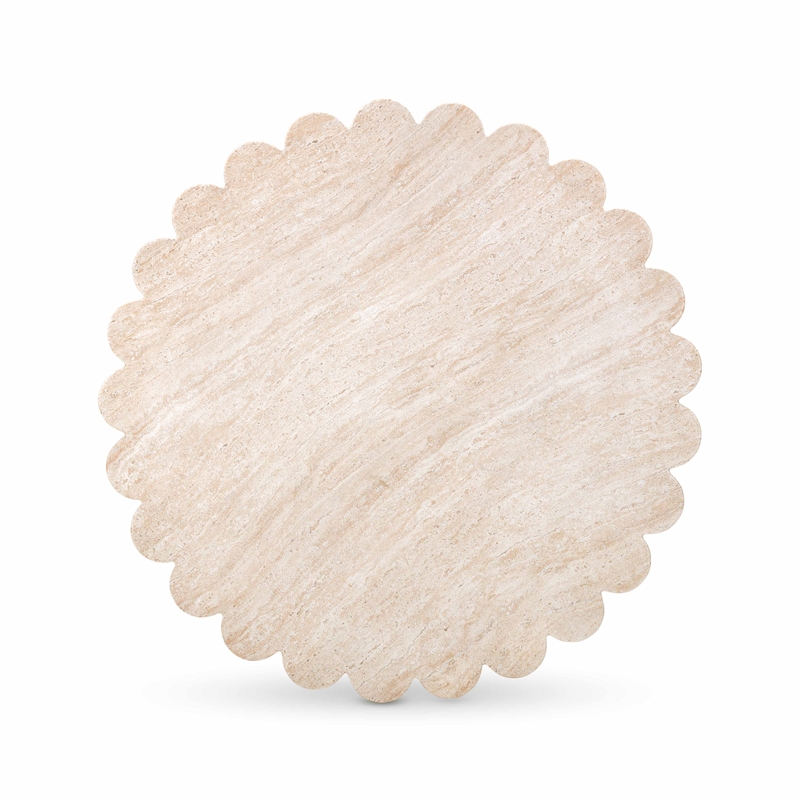 Pemberley Row Concrete Washed Travertine Coffee Table Round Outdoor Safe 36