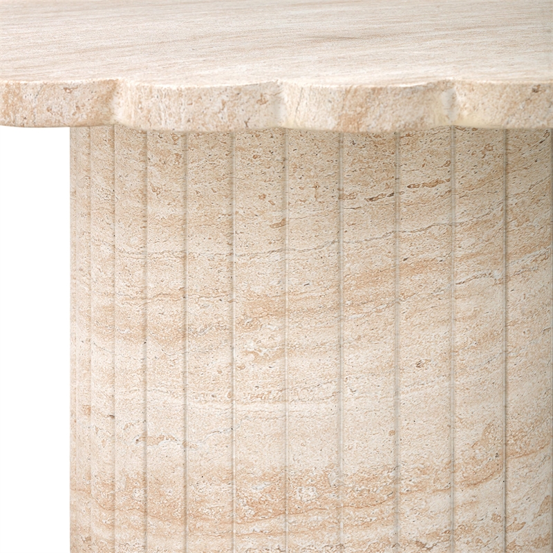 Pemberley Row Concrete Washed Travertine Coffee Table Round Outdoor Safe 36