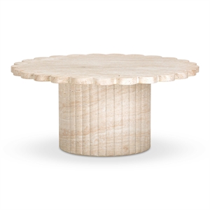 Pemberley Row Concrete Washed Travertine Coffee Table Round Outdoor Safe 36&quot Unassembled