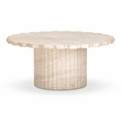Pemberley Row Concrete Washed Travertine Coffee Table Round Outdoor Safe 36