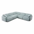 Pemberly Row Seafoam Performance Corduroy Velvet Modular L-Sectional