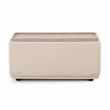 Pemberly Row Contemporary Accent Cream Finish Boucle Ottoman Table