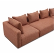 Pemberly Row Contemporary Red Textured Fabric 145 inch Long Sofa