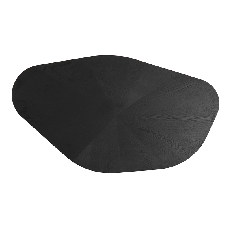 Pemberly Row Contemporary Accent Black Ash Geometric Coffee Table
