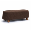 Pemberly Row Upholstered Fabric Contemporary Accent Brown Boucle Large Ottoman