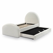 Pemberly Row Contemporary Accent Cream Boucle Twin Trundle Bed