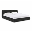 Pemberly Row Contemporary Accent Charcoal Textured Velvet King Bed