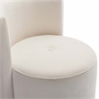 Pemberly Row Contemporary Cream Upcycled Velvet Rolling Desk Chair