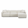 Pemberly Row Contemporary Sand Upcycled Linen 4-Piece Modular Sectional