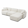 Pemberly Row Contemporary Sand Upcycled Linen 4-Piece Modular Sectional