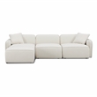 Pemberly Row Contemporary Sand Upcycled Linen 4-Piece Modular Sectional