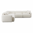 Pemberly Row Contemporary Sand Upcycled Linen Modular L-Sectional