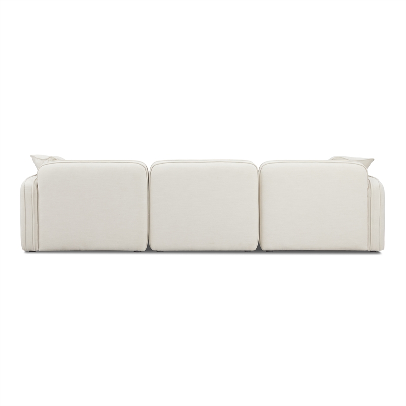 Pemberly Row Contemporary Accent Sand Upcycled Linen Modular Sofa