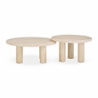 Pemberly Row Faux Travertine Indoor/Outdoor Nesting Accent Tables
