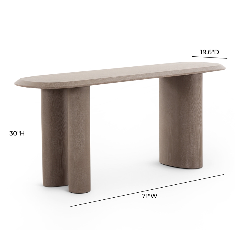 Pemberly Row Contemporary Accent Washed Ash Finish Console Table