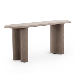 Pemberly Row Contemporary Accent Washed Ash Finish Console Table