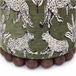 Pemberly Row Contemporary Olive Green Leopard Jacquard Ottoman