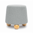 Pemberly Row Contemporary Accent Stone Gray Loose Mohair Ottoman