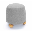 Pemberly Row Contemporary Accent Stone Gray Loose Mohair Ottoman