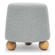 Pemberly Row Contemporary Accent Stone Gray Loose Mohair Ottoman