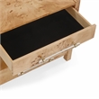 Pemberly Row Contemporary Accent Honey Burl Wooden Nightstand