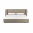 Pemberly Row Contemporary Accent Tan Upholstered Rich Boucle King Bed
