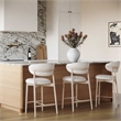 Pemberly Row Cream Performance Textured Velvet Counter Stool