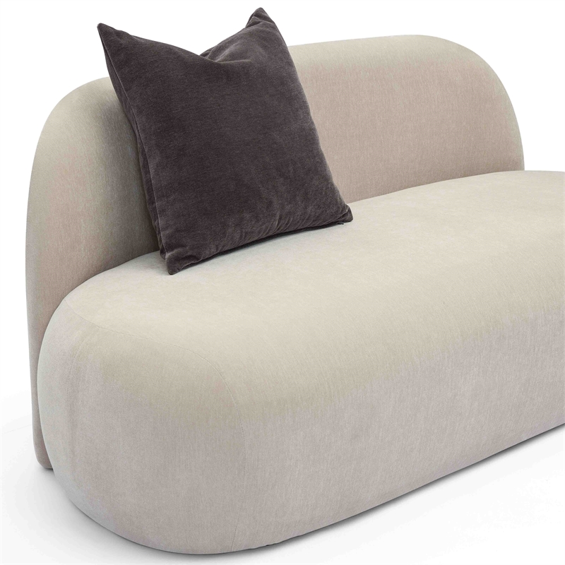 Pemberly Row Contemporary Accent Taupe Upcycled Chenille Loveseat