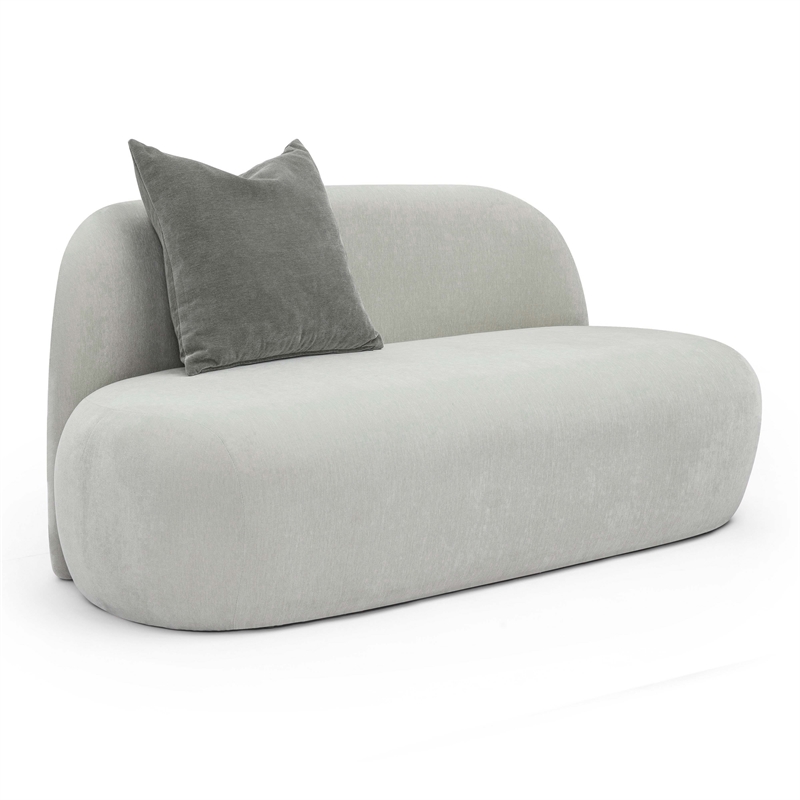 Pemberly Row Contemporary Accent Gray Upcycled Chenille Loveseat