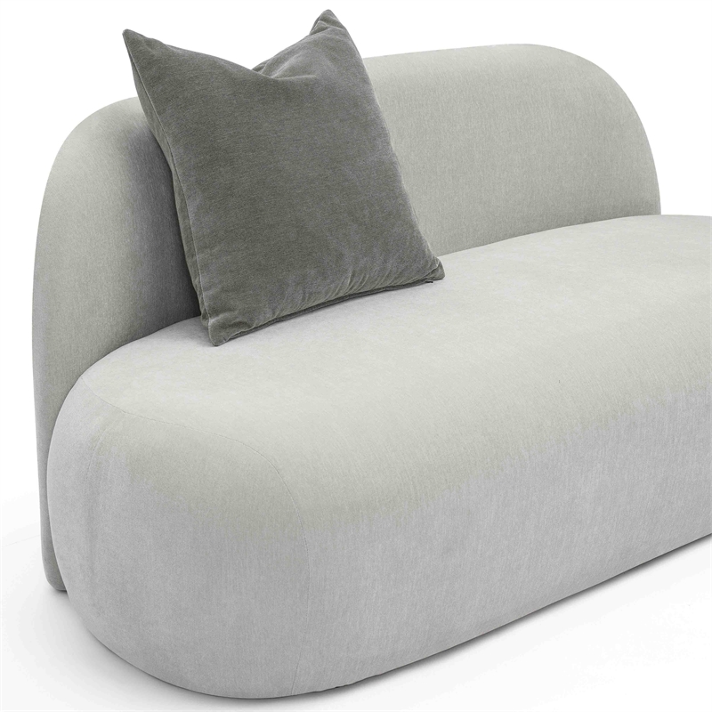 Pemberly Row Contemporary Accent Gray Upcycled Chenille Loveseat
