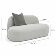 Pemberly Row Contemporary Accent Gray Upcycled Chenille Loveseat