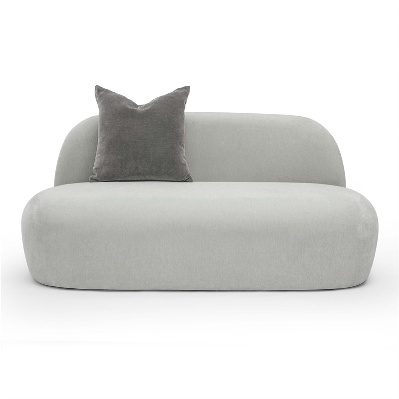 Pemberly Row Contemporary Accent Gray Upcycled Chenille Loveseat
