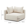 Pemberly Row Cream Heavy Textured Fabric Modular Corner Chair