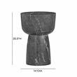 Pemberly Row Contemporary Black Faux Marble Indoor/Outdoor Side Table