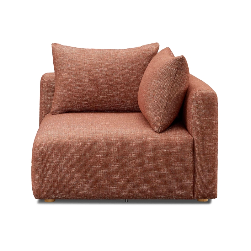 Pemberly Row Contemporary Red Textured Fabric Modular Corner Chair