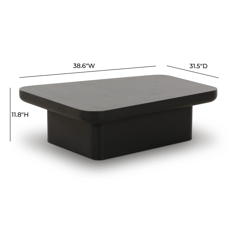 Pemberly Row Contemporary Accent Black Finish Large Coffee Table