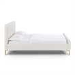 Pemberly Row Contemporary Accent Natural Upcycled Linen Queen Bed