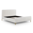 Pemberly Row Contemporary Accent Natural Upcycled Linen Queen Bed