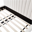Pemberly Row Contemporary Accent Natural Upcycled Linen Queen Bed