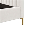 Pemberly Row Contemporary Accent Natural Upcycled Linen Queen Bed