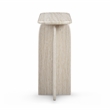 Pemberly Row Contemporary Clementine Faux Travertine Console Table