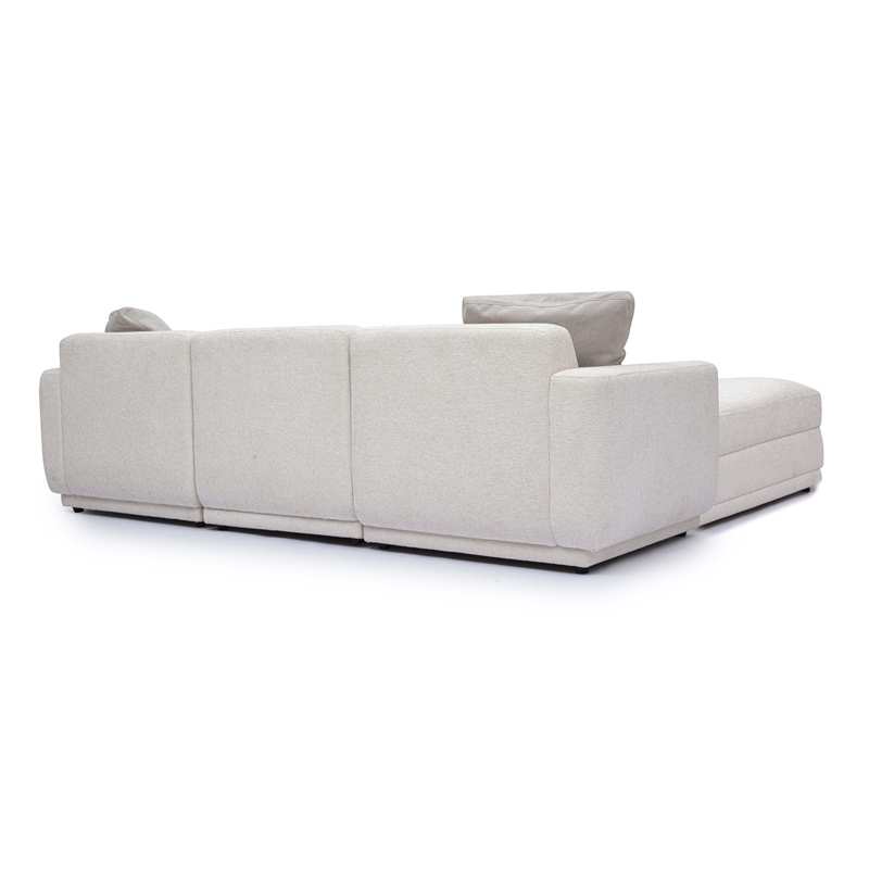 Pemberly Row Contemporary Accent Cream Chenille Modular Sectional