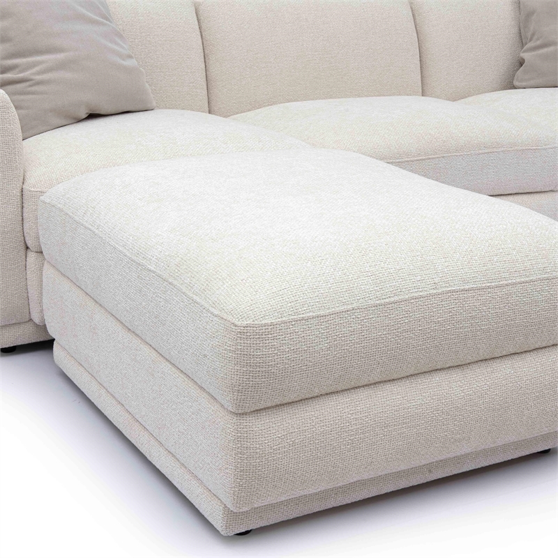 Pemberly Row Contemporary Accent Cream Chenille Modular Sectional