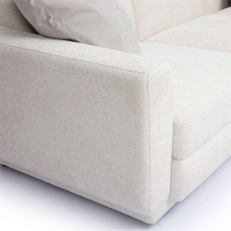 Pemberly Row Contemporary Cream Chenille Modular L-Sectional