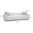 Pemberly Row Contemporary Accent Cream Chenille Modular Sofa